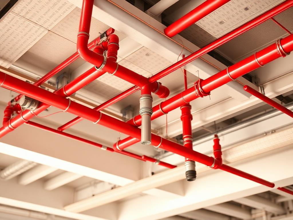 Fire sprinkler main and head installation